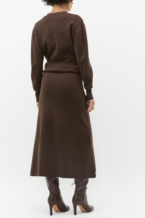 Fluted Knit Skirt  Dark Espresso  hi-res