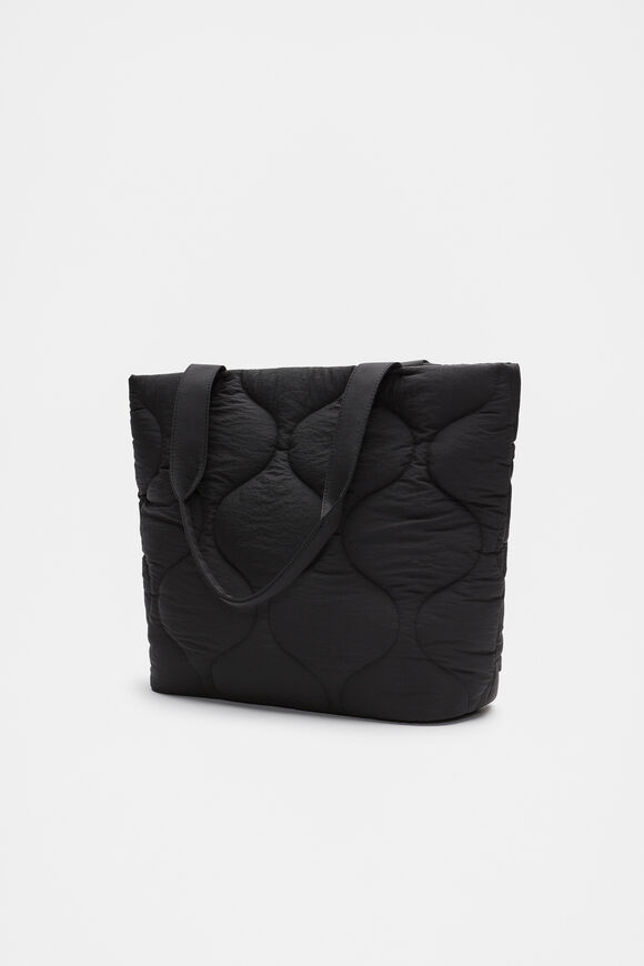 Quilted Tote  Black  hi-res