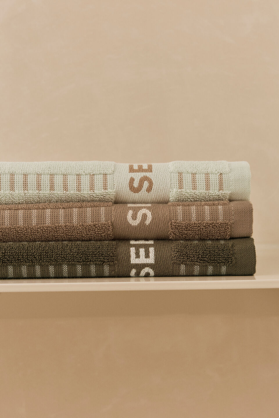 Textured Tea Towel  Olive Leaf