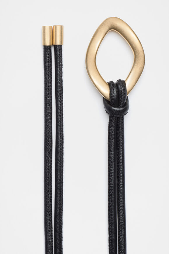 Stella Ring Detail Tubular Belt  Black  hi-res
