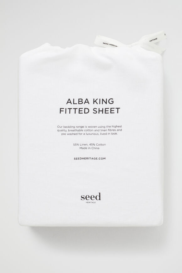 Alba Queen Fitted Sheet  White  hi-res