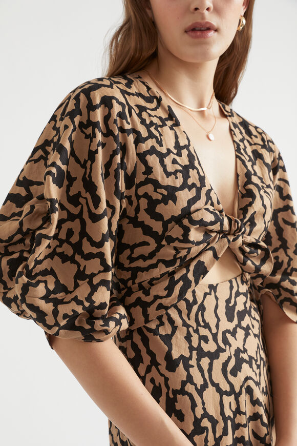 Abstract Animal Tie Front Dress  Abstract Animal  hi-res