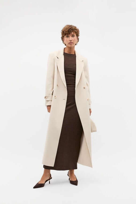 Textured Gathered Maxi Dress  Dark Espresso  hi-res