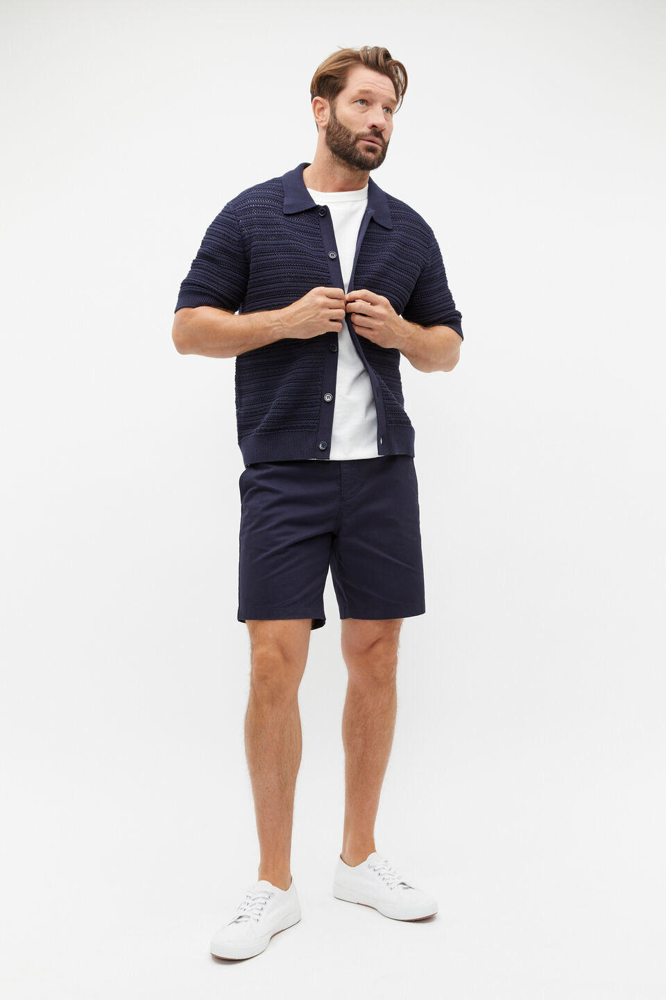 Mixed Stitch Knit  Midnight Blue