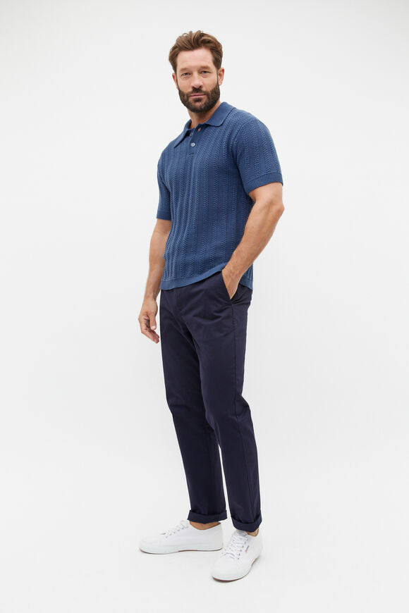 Relaxed Knit Polo  Dusk Blue  hi-res