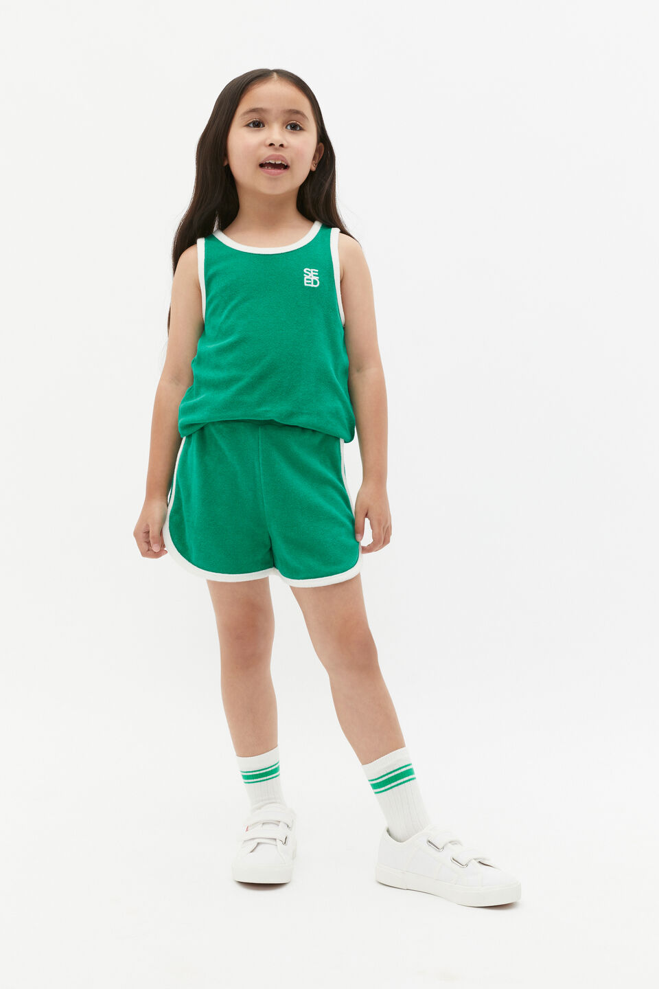 Terry Logo Tank  Tennis Green