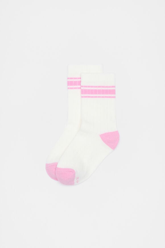 Stripe Rib Sock  Candy Pink  hi-res