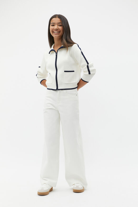 Essential Wide Leg Jean  Light Cream  hi-res