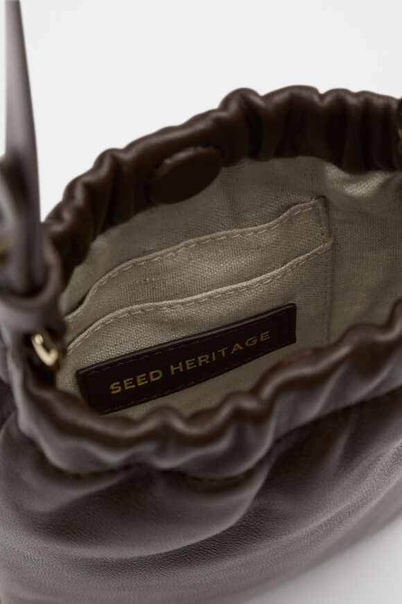 Leather Rouched Crossbody  Dark Espresso  hi-res