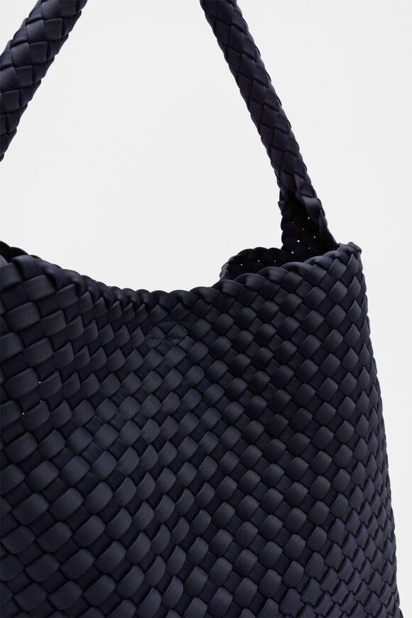 Woven Textured Tote  Twilight Blue  hi-res