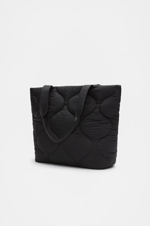 Quilted Tote  Black  hi-res