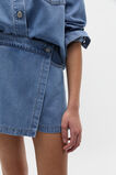 Denim Wrap Skort  Mid Wash  hi-res