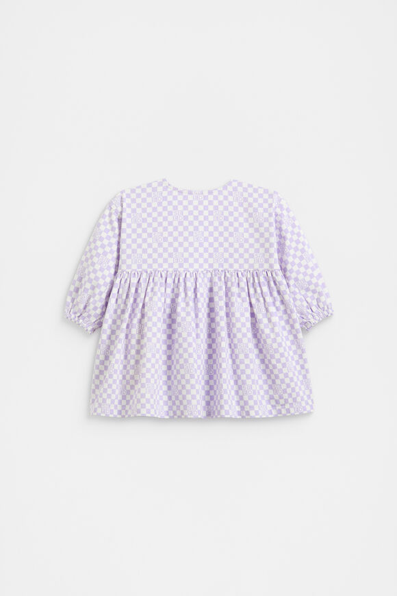 Button Denim Dress  Lavender  hi-res