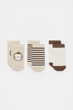 Sloth Sock 3 Pack  Oat  hi-res
