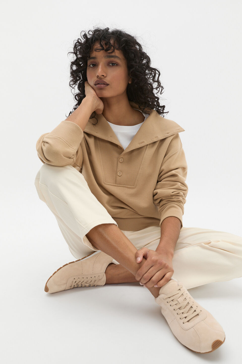 Collared Terry Sweat  Rye