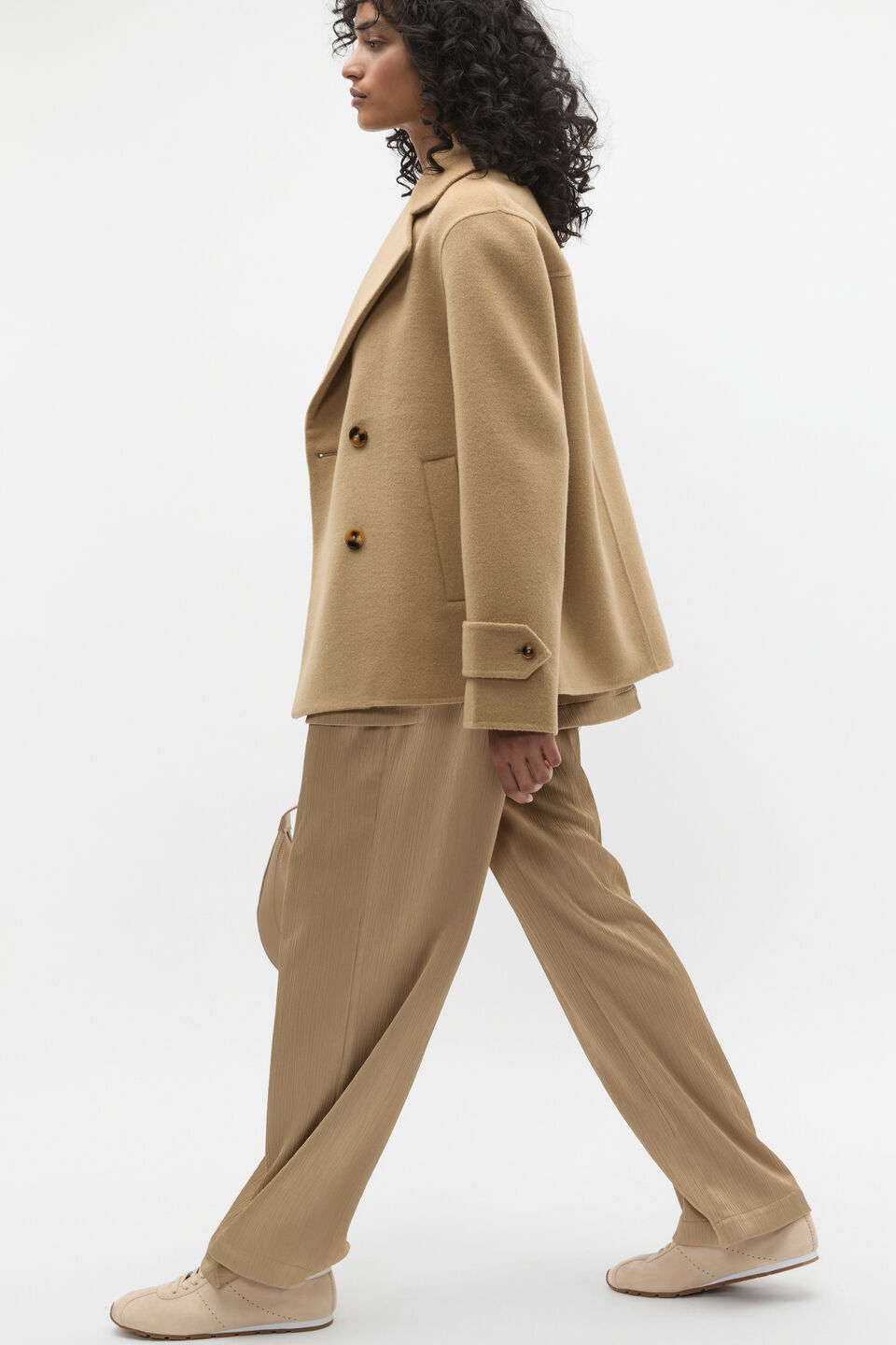 Wool Blend Double Breasted Jacket  Rye