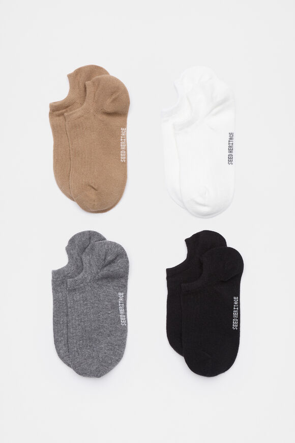 4 Pack Sneaker Socks  Wolf Marle Multi  hi-res