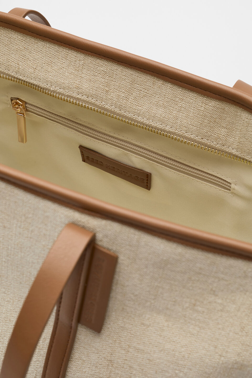 Trim Detail Tote  Deep Tan