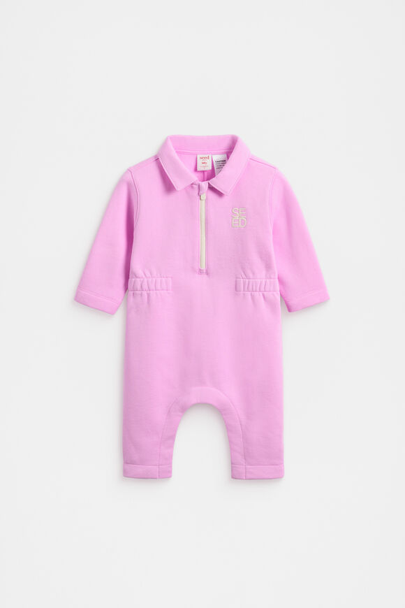 Zip Collar Onesie  Fairy Floss  hi-res