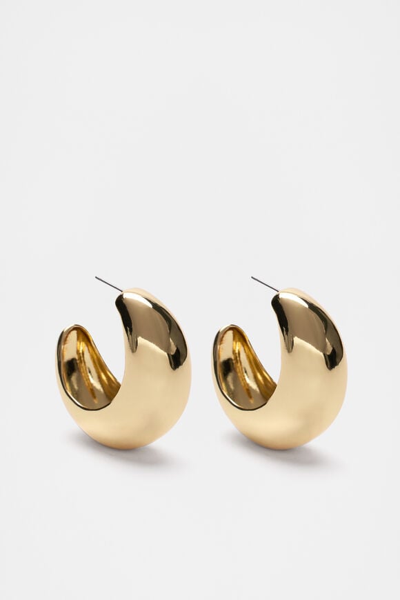 Wide Puff Hoop  Gold  hi-res