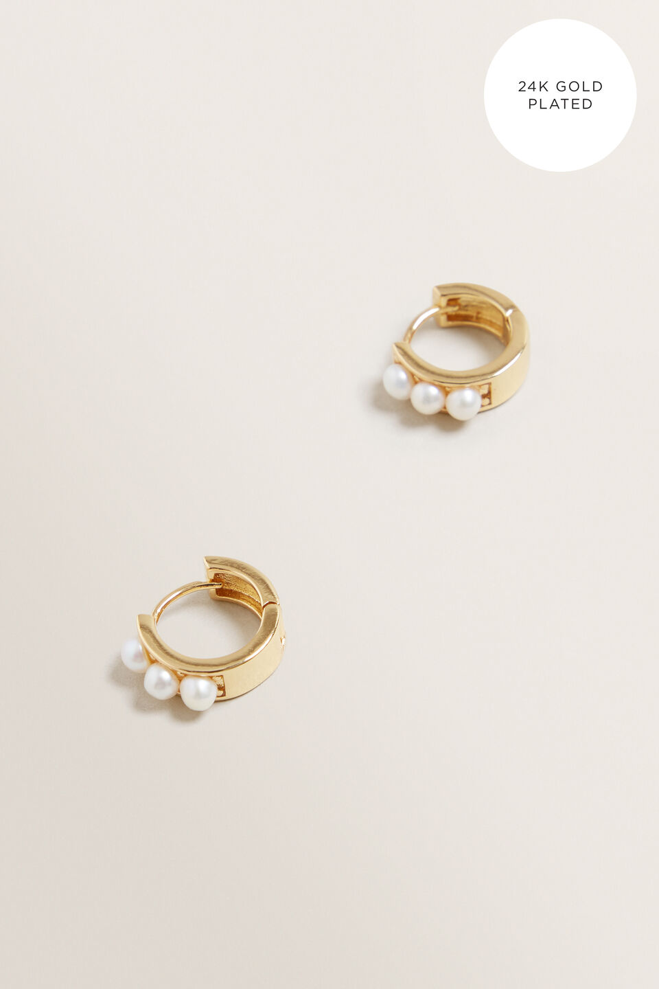 Fine Pearl Huggie Hoops  9