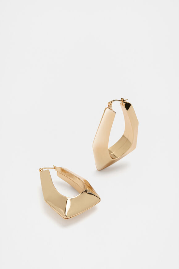 Oversize Angular Hoop  Gold  hi-res