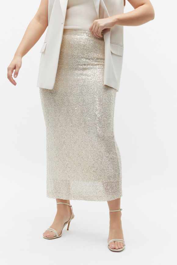 Sequin Mesh Skirt  Frappe  hi-res