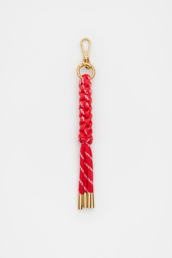 Woven Cord Keyring  Electric Crimson  hi-res