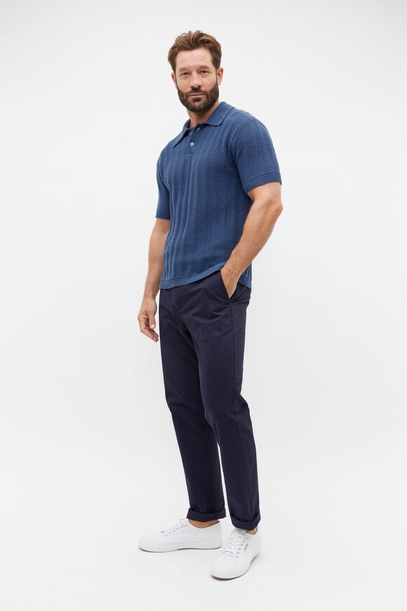 Relaxed Knit Polo  Dusk Blue  hi-res