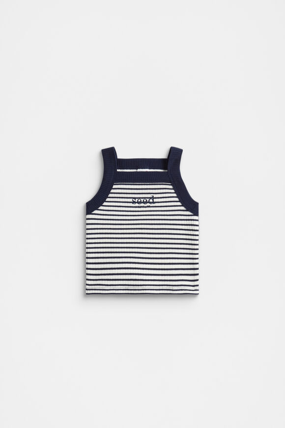 Stripe Logo Tank  New Navy  hi-res