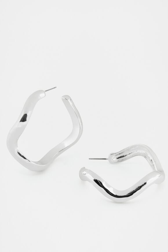 Wave Hoop  Silver  hi-res