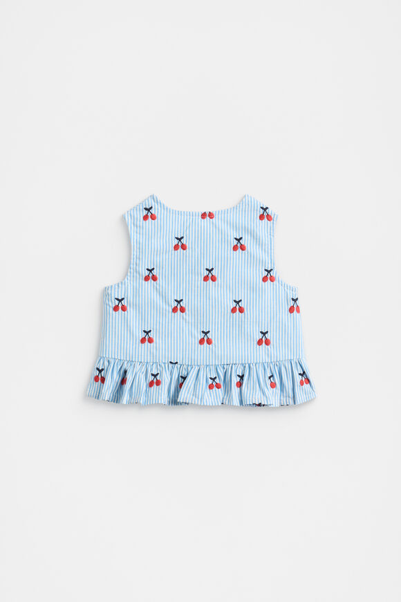 Cherry Stripe Top  Bright Cornflower  hi-res