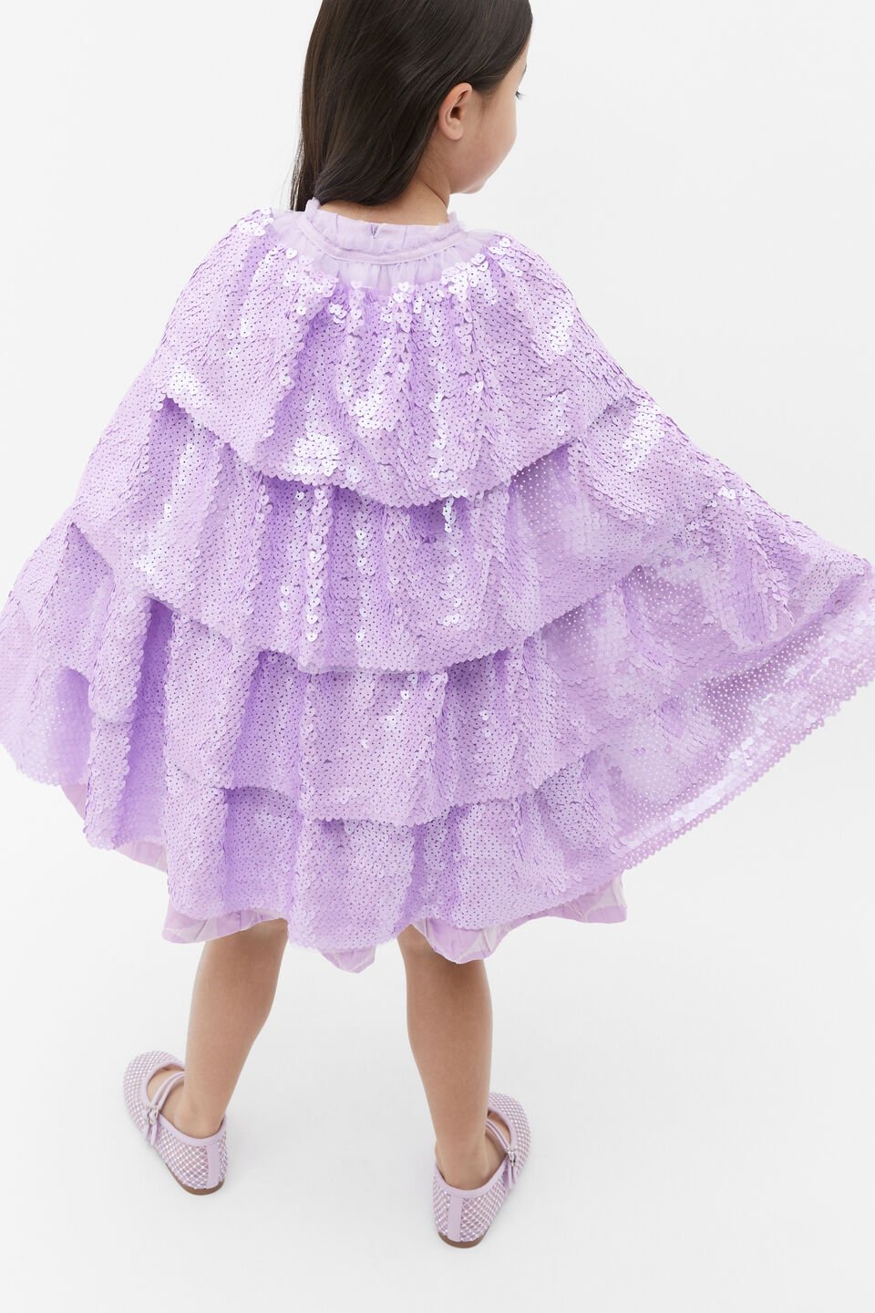 Heart Sequin Cape  Bright Orchid