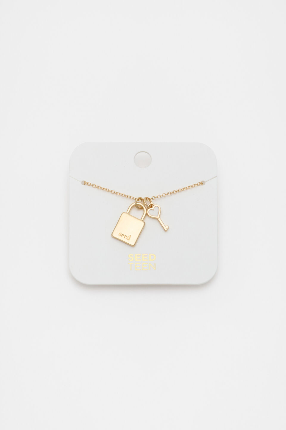 Lock and Key Necklace  Gold