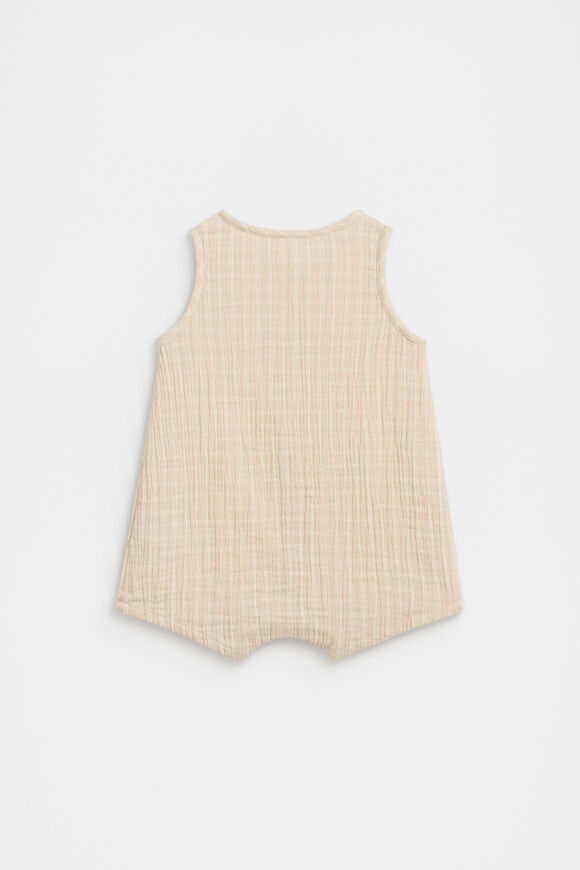 Orange Button Romper  Neutral  hi-res