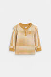 Stripe Waffle Henley  Saffron  hi-res