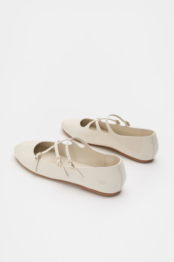 Cameron Triple Strap Ballet Flat  Cream Patent  hi-res