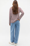 Oversized Stripe Top  Plum Red Stripe  hi-res