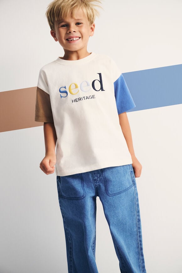 Colourblock Logo Tee  Classic Cream  hi-res