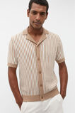 Textured Button Down Knit  Hazelnut Stripe  hi-res