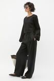 Tailored Linen Pleat Pant  Black  hi-res