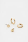 Hearts Earring Set  Gold  hi-res