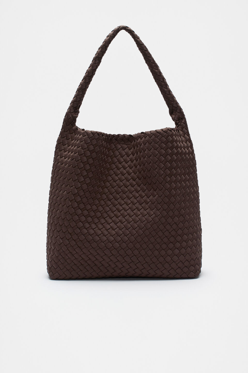 Woven Textured Tote  Dark Espresso