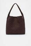Woven Textured Tote  Dark Espresso  hi-res