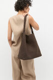Woven Textured Tote  Dark Espresso  hi-res