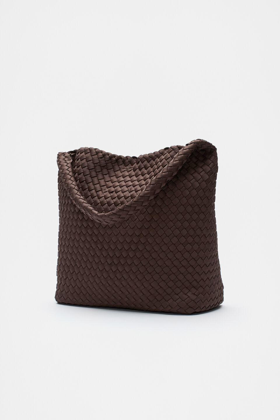 Woven Textured Tote  Dark Espresso