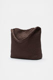 Woven Textured Tote  Dark Espresso  hi-res