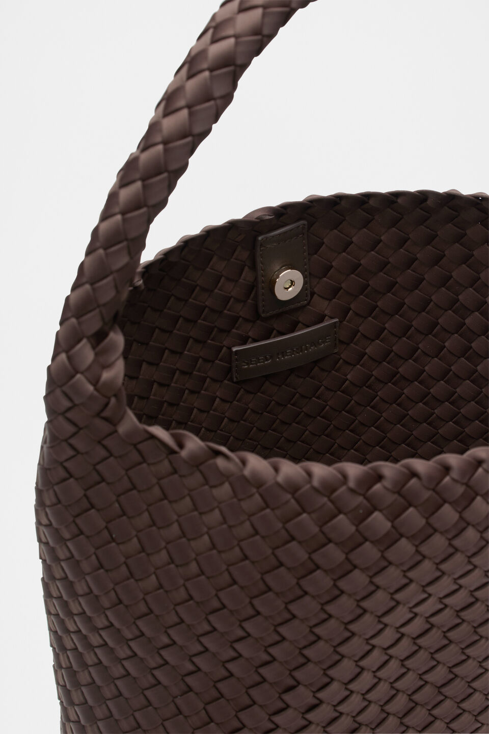 Woven Textured Tote  Dark Espresso