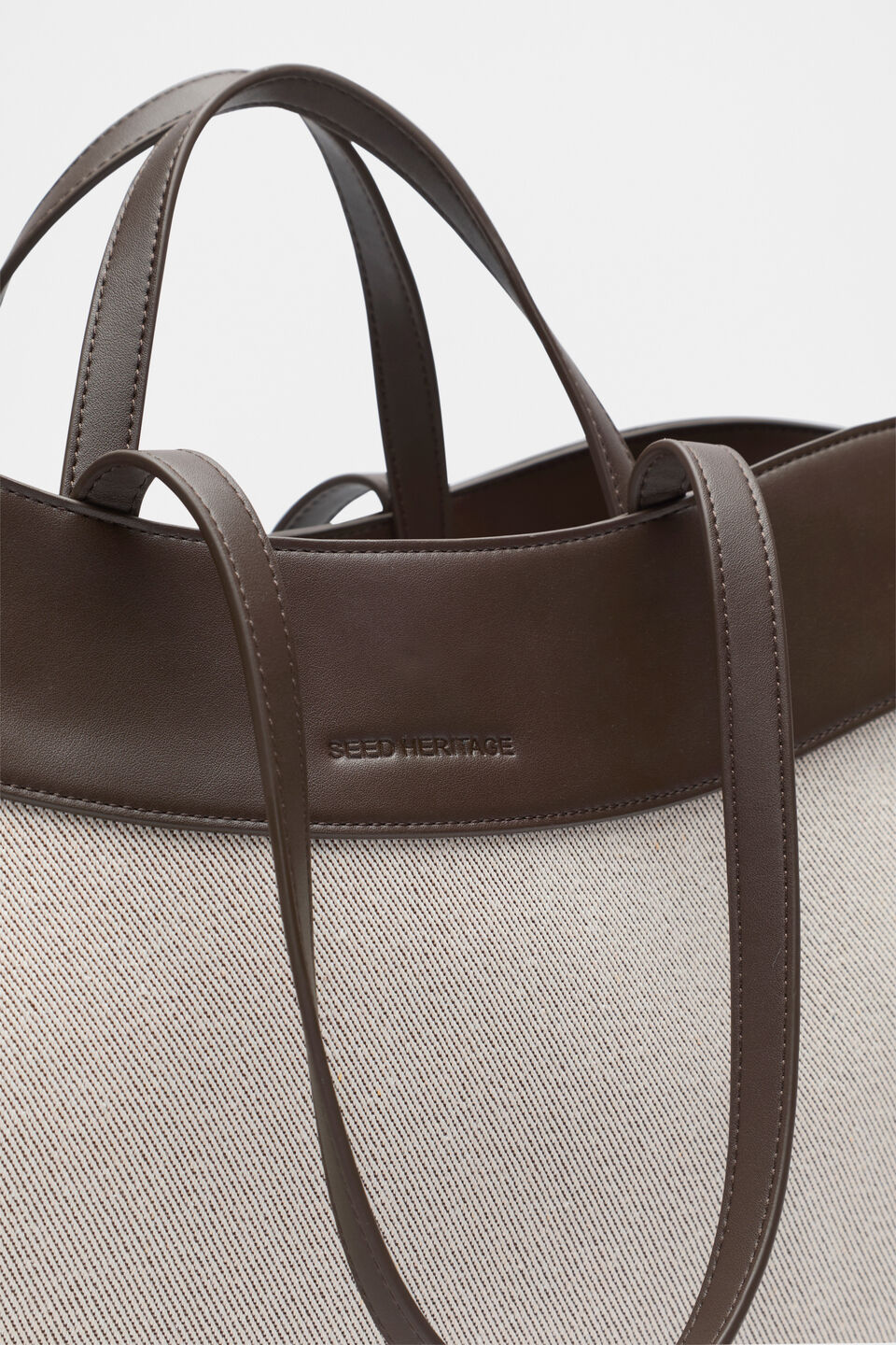 Textured Curved Tote  Dark Espresso