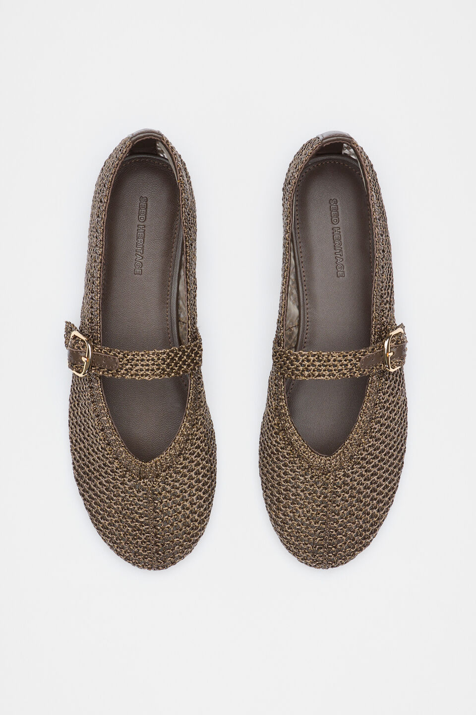 Mara Crochet Ballet Flat  Nutmeg
